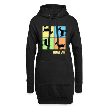 Ziegenbock popart Ziege Ziehenhaltung "goat-art" - Hoodie-Kleid - Schwarz - Vorne
