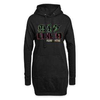 computer dino awkward present couples dinosaurs - Hoodie-Kleid - Schwarz - Vorne