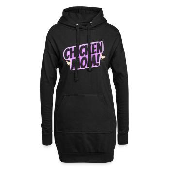 chicken mom - Hoodie-Kleid - Schwarz - Vorne