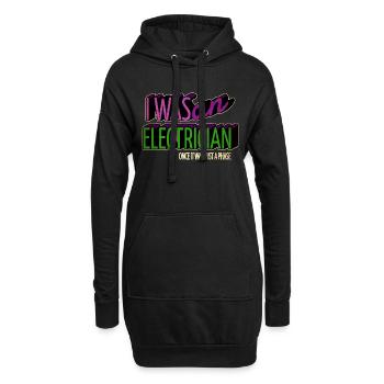 electrician bib humor present retired happy funny - Hoodie-Kleid - Schwarz - Vorne