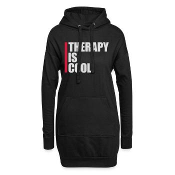 therapy is cool Zitat - Hoodie-Kleid - Schwarz - Vorne