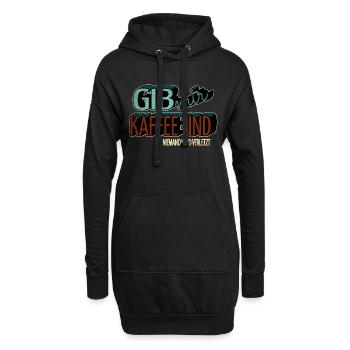 lustig kaffeesatz spaß kaffeekanne geschenkidee - Hoodie-Kleid - Schwarz - Vorne
