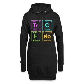 Techno Rave Electro Raver Chemie Periodensystem - Hoodie-Kleid - Schwarz - Vorne