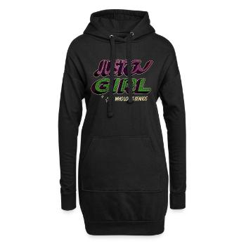 bday antiviral facical hair present - Hoodie-Kleid - Schwarz - Vorne