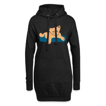 Bébé chat endormi3 - Sweat-shirt à capuche long Femme - noir - Devant