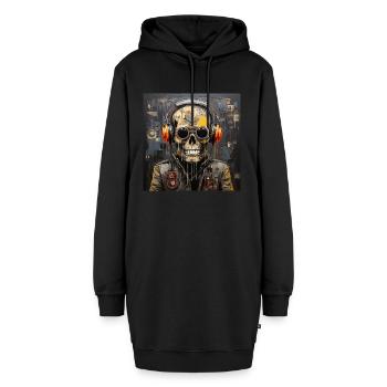 SCHÄDEL-STRASSENKUNST - Hoodie-Kleid - Schwarz - Vorne