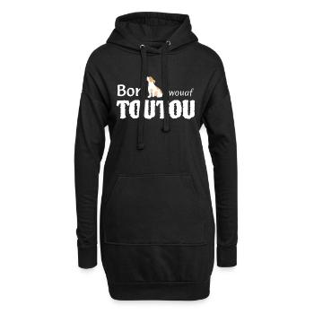 Bon toutou wouaf - Sweat-shirt à capuche long Femme - noir - Devant
