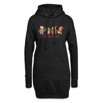 C’est la saison. Joyeux Noël - Sweat-shirt à capuche long Femme - noir - Devant