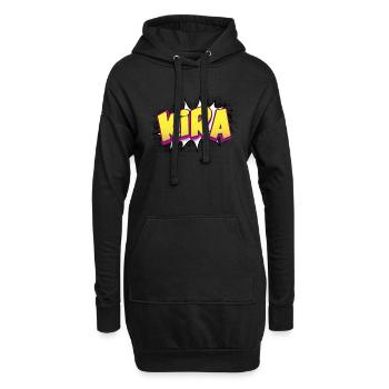 Kira Benutzerdefinierter Name Comic-Stil Pop-Art, Kira - Hoodie-Kleid - Schwarz - Vorne