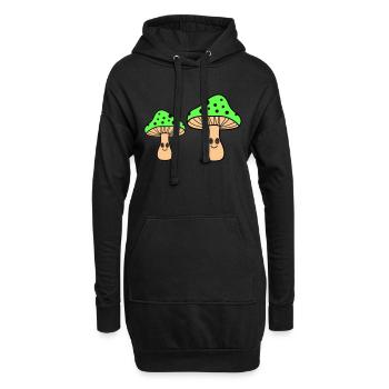 hypnotic pilze - Hoodie-Kleid - Schwarz - Vorne