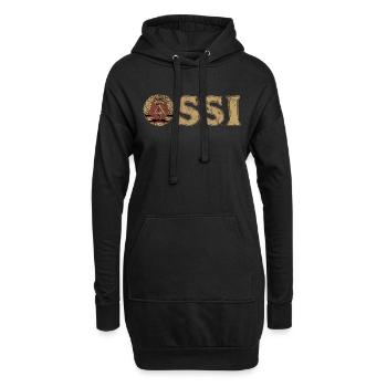Ossi, DDR, Wappen, Osten, Geschenk - Hoodie-Kleid - Schwarz - Vorne