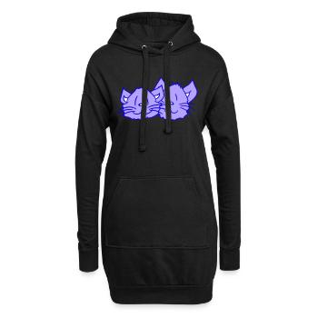Deux chats heureux 2 amis Couple Équipe Couple - Sweat-shirt à capuche long Femme - noir - Devant