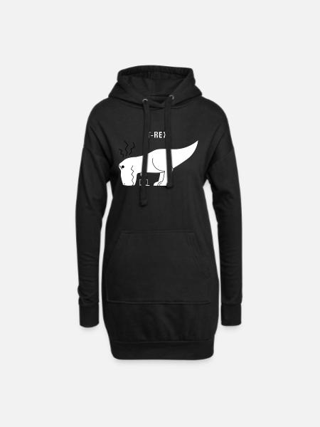 Informatik IT-Rex - Hoodie-Kleid - Schwarz