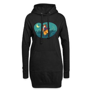 La nuit de la nuit de la lune de sorcière - Sweat-shirt à capuche long Femme - noir - Devant