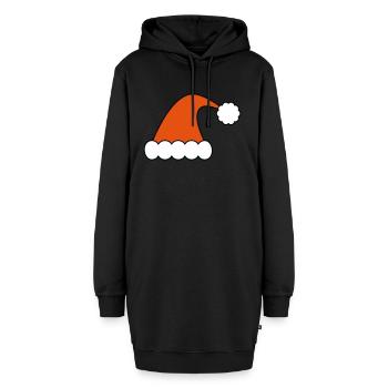 Weihnachtsmütze clipart Weihnachten Motiv - Hoodie-Kleid - Schwarz - Vorne - AI Model Female 172 light (172cm)