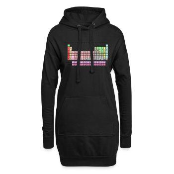 système périodique - Sweat-shirt à capuche long Femme - noir - Devant