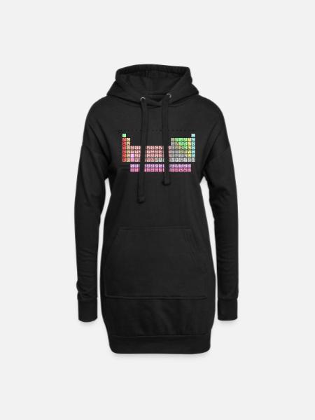 Periodensystem - Hoodie-Kleid - Schwarz
