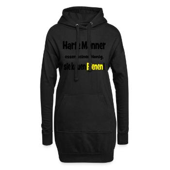 Harte Männer essen keinen Honig, sie kauen Bienen! - Hoodie-Kleid - Schwarz - Vorne