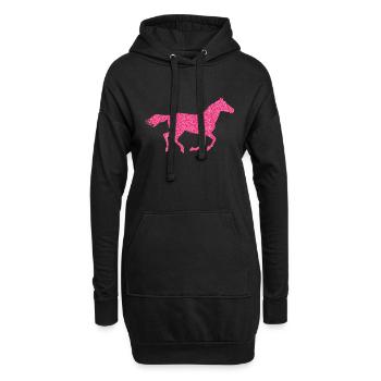 cheval de paillettes - Sweat-shirt à capuche long Femme - noir - Devant