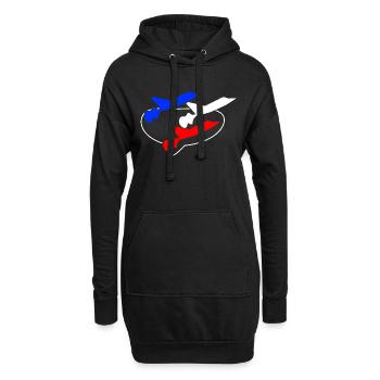 Patrouille de France bleu blanc rouge - Sweat-shirt à capuche long Femme - noir - Devant