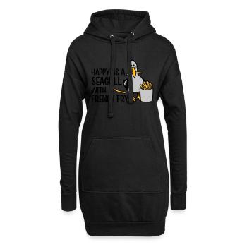 Happy as a Seagull - Hoodie-Kleid - Schwarz - Vorne