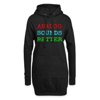 Analog Sound Better - Hoodie-Kleid - Schwarz - Vorne