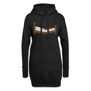 Logo clipart de lit brisé - Sweat-shirt à capuche long Femme - noir - Devant