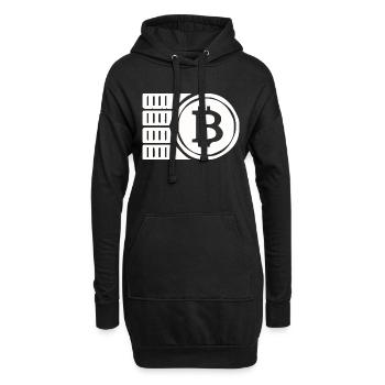 Bitcoin jeton - Sweat-shirt à capuche long Femme - noir - Devant