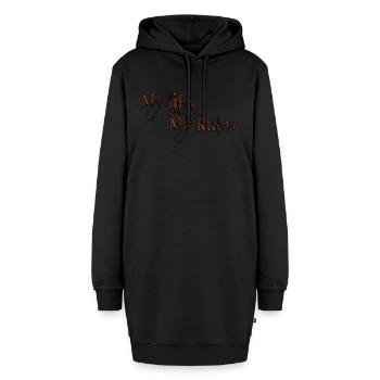 Mein Leben Meine Regeln Zitate Tattoo Zitat - Hoodie-Kleid - Schwarz - Vorne - AI Model Female 172 light (172cm)