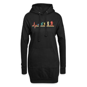Wandern Wanderung Berge Evolution - Hoodie-Kleid - Schwarz - Vorne