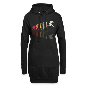 Human Evolution Band Guitare Retro Vintage Guitari - Sweat-shirt à capuche long Femme - noir - Devant