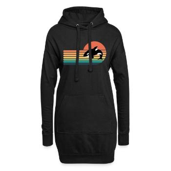 Orca Retro Style Hommes Femmes Nouveauté Vintage Drôle - Sweat-shirt à capuche long Femme - noir - Devant