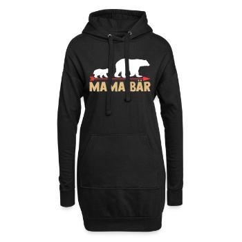 Mutter Mama Bär - Hoodie-Kleid - Schwarz - Vorne