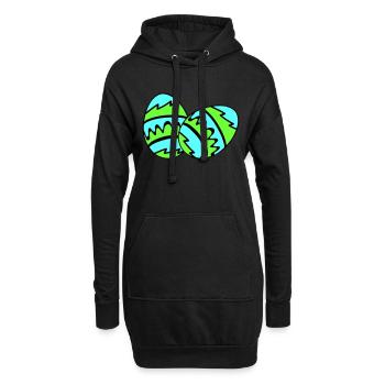 ostereier 02 - Hoodie-Kleid - Schwarz - Vorne