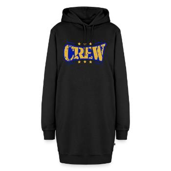 Crew Star Logo Cool Team Friends Groupe Stamp - Sweat-shirt à capuche long Femme - noir - Devant