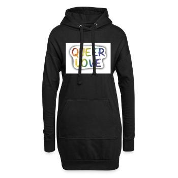 Queer love - Sweat-shirt à capuche long Femme - noir - Devant