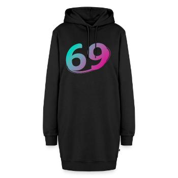 Numéro 69 multicolore - Sweat-shirt à capuche long Femme - noir - Devant