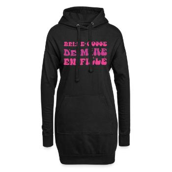 belle gosse de mère en fille - Sweat-shirt à capuche long Femme - noir - Devant