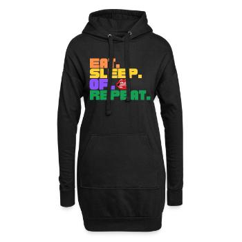 Eat Sleep OF Repeat - Hoodie-Kleid - Schwarz - Vorne