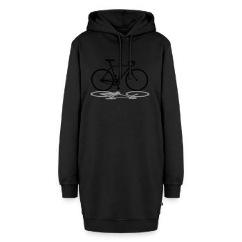 Rennrad - Hoodie-Kleid - Schwarz - Vorne