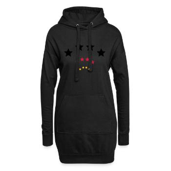 4 Sterne für Schwarz rot gold / 4 stars (3c) - Hoodie-Kleid - Schwarz - Vorne