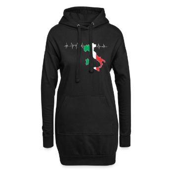 Italien Herz - Hoodie-Kleid - Schwarz - Vorne