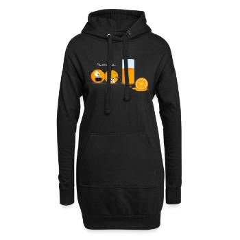 Pauvre Juju… - Sweat-shirt à capuche long Femme - noir - Devant