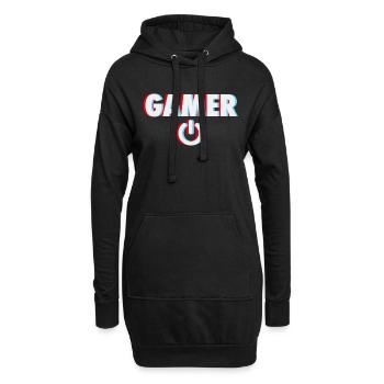 Spielekonsole Konsole Retro Geschenk - Hoodie-Kleid - Schwarz - Vorne