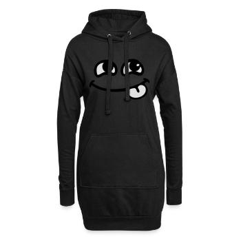 smile Zunge - Hoodie-Kleid - Schwarz - Vorne