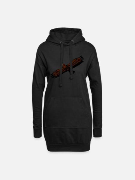 Oiseau Aigle anmut oiseaux de proie - Sweat-shirt à capuche long Femme - noir