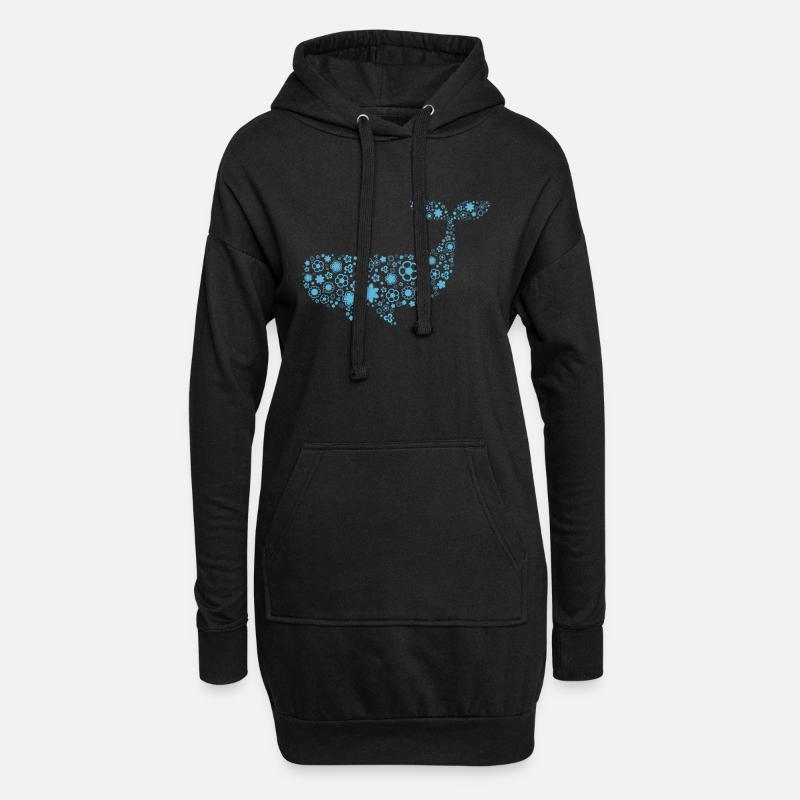 Wal - Hoodie-Kleid - Schwarz