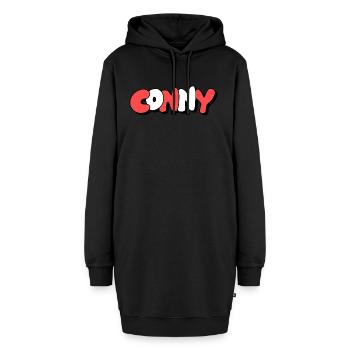 Conny - Hoodie-Kleid - Schwarz - Vorne - AI Model Female 172 light (172cm)