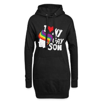 Gay Gay Gay Lesbienne LGBT - Sweat-shirt à capuche long Femme - noir - Devant