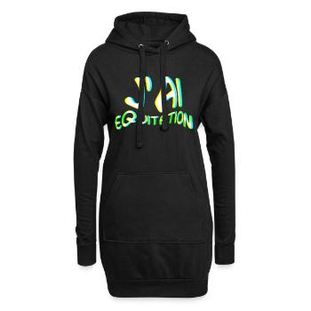 j' ai équitation - idee cadeau cavalière - Sweat-shirt à capuche long Femme - noir - Devant